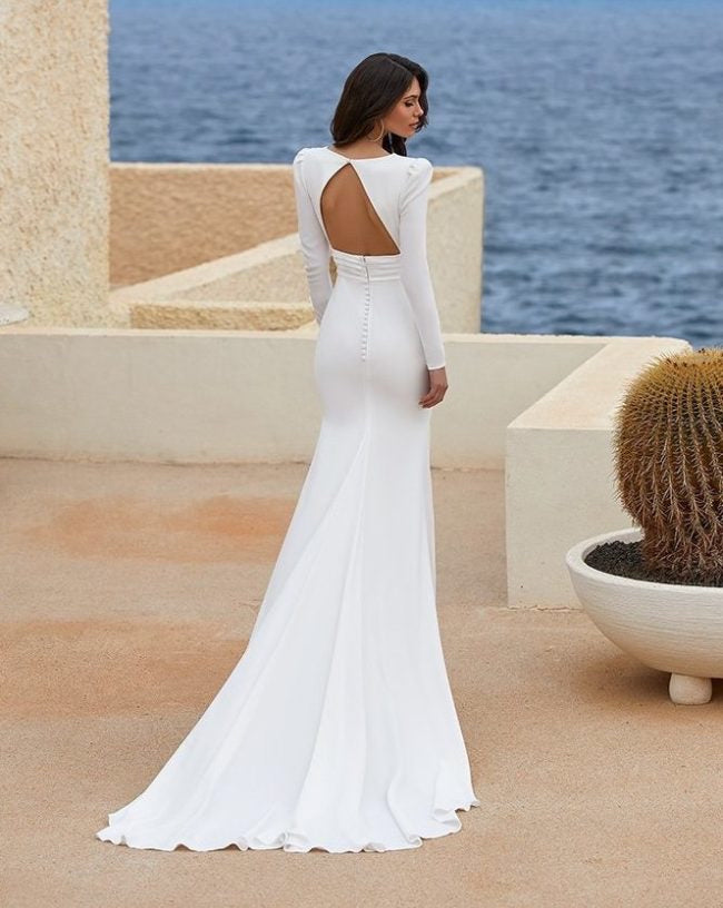 PRONOVIAS ADRIENNE WEDDING DRESS - CLOSED NECKLINE