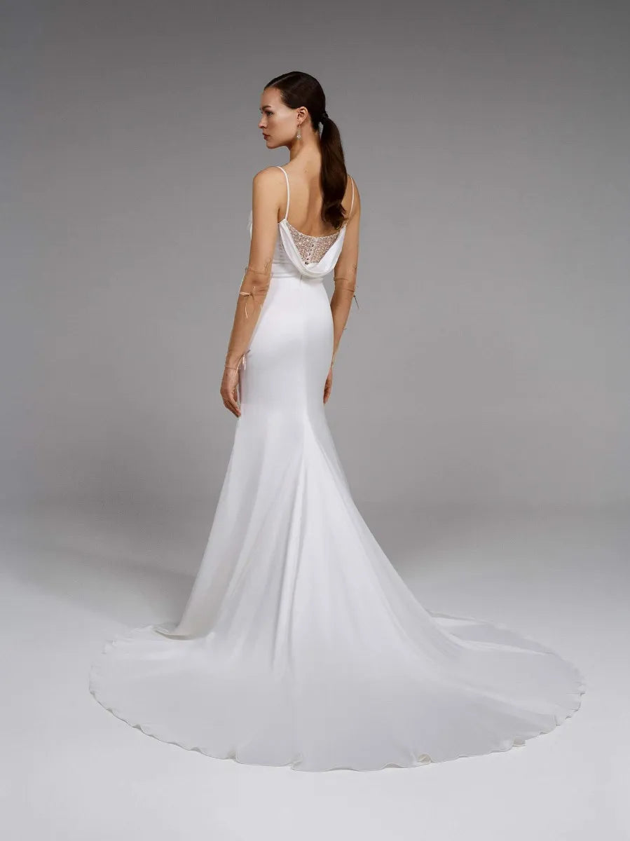 PRONOVIAS 2024 ASH CREPE WEDDING DRESS