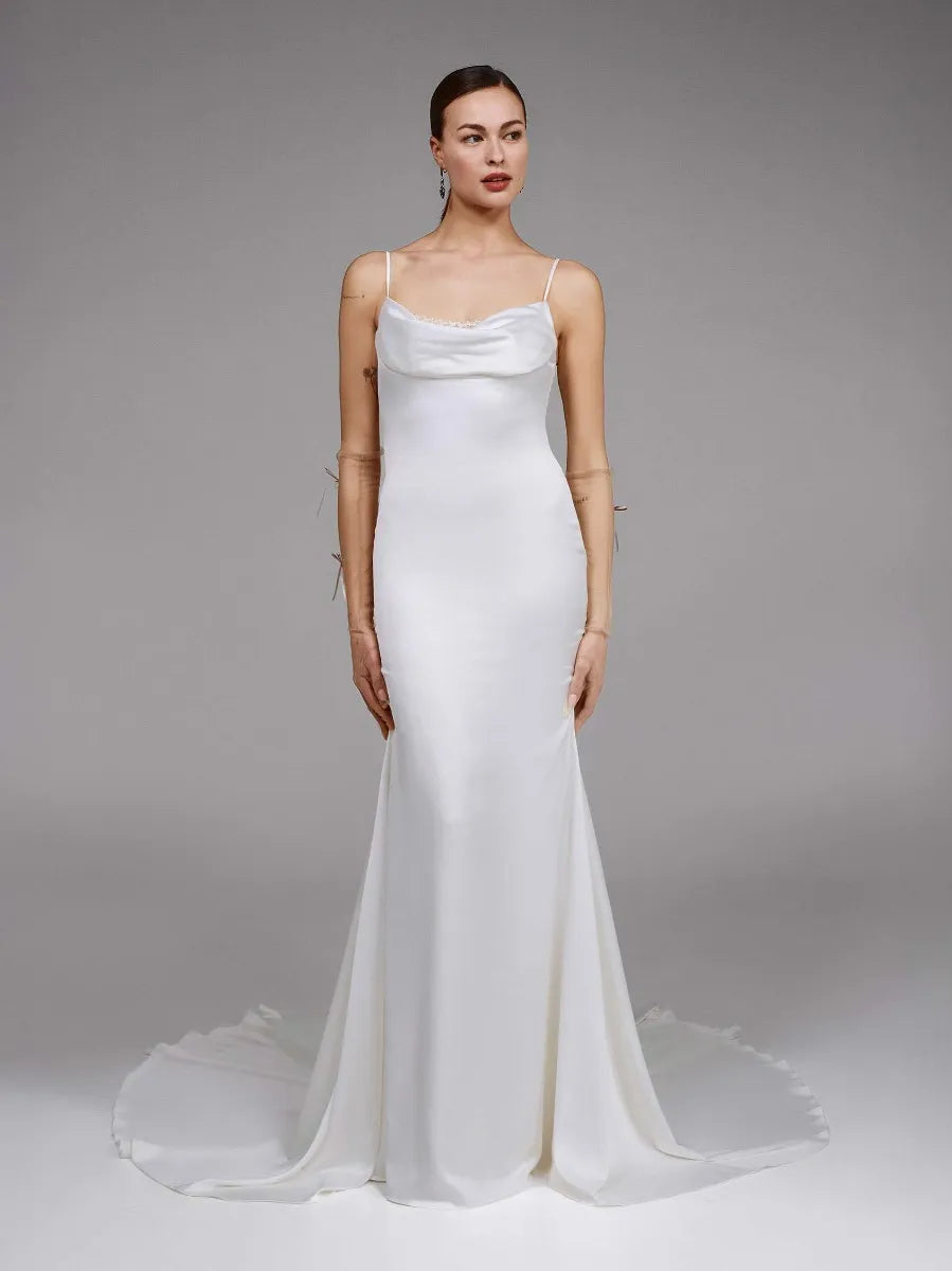PRONOVIAS 2024 ASH CREPE WEDDING DRESS