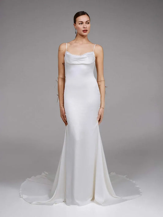 PRONOVIAS 2024 ASH CREPE WEDDING DRESS
