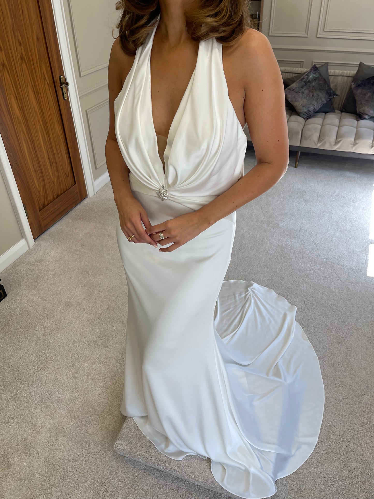PRONOVIAS GABRIELL HALTER NECK WEDDING DRESS - 2025